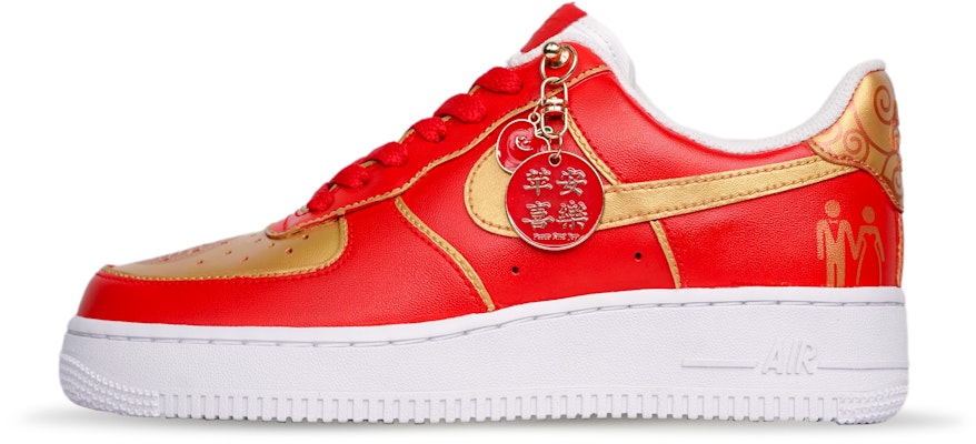 【自訂球鞋】Nike Air Force 1 Low 婚禮季 蘋安喜樂 柿柿如意 婚鞋 防滑耐磨 低筒 板鞋 女款 紅金 Buy 【自訂球鞋】Nike Air Force 1 Low 婚禮季 蘋安喜樂 柿柿如意 婚鞋 防滑耐磨 低筒 板鞋 女款 紅金