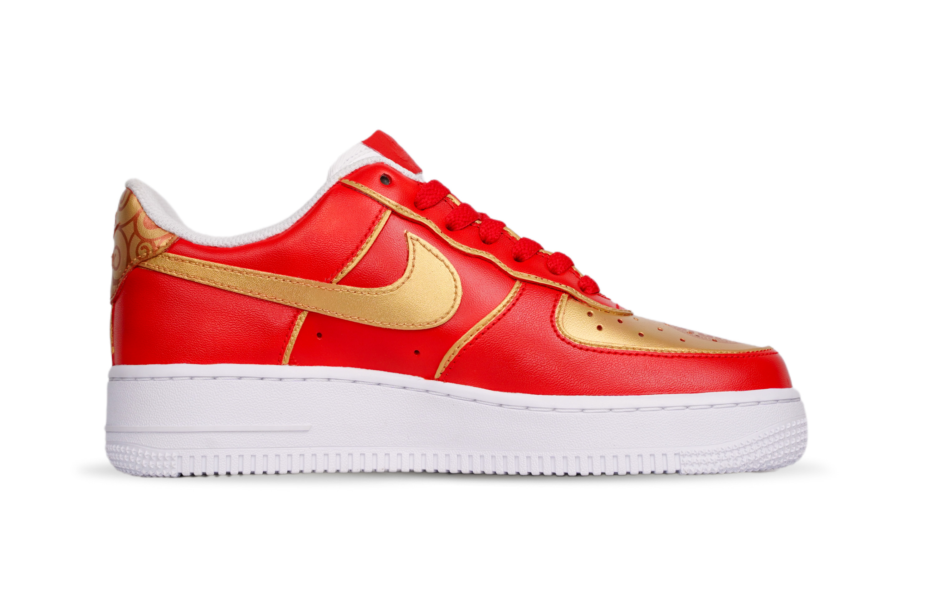 Order 【自訂球鞋】Nike Air Force 1 Low 婚禮季 蘋安喜樂 柿柿如意 婚鞋 防滑耐磨 低筒 板鞋 女款 紅金