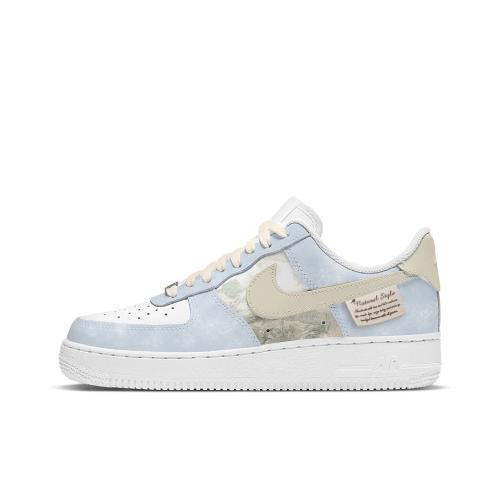 [Custom Shoes] (W) Nike Air Force 1 Low 'Wheat Blue Graffiti'