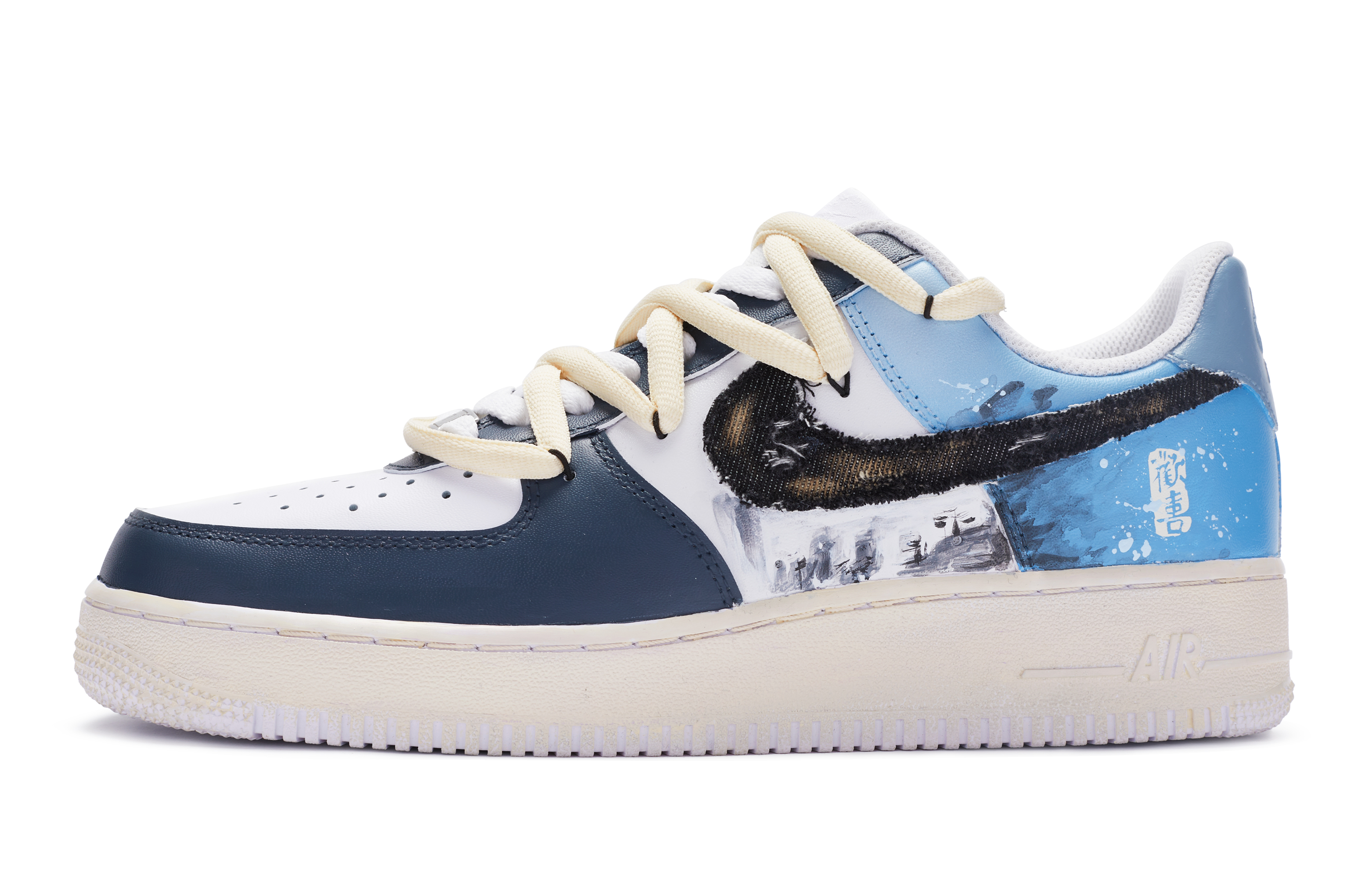 Buy (W) [Sepatu Kustom] Nike Air Force 1 Low 'Putih Biru Hitam - Lanskap Cina' DD8959-100(TeamR-女款万里河山S-BOX)