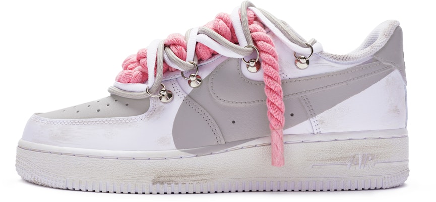 【客製化球鞋】 Nike Air Force 1 Low 特殊鞋盒 雙鞋帶 手繪噴繪 低筒 板鞋 女款 白灰 Buy 【客製化球鞋】 Nike Air Force 1 Low 特殊鞋盒 雙鞋帶 手繪噴繪 低筒 板鞋 女款 白灰