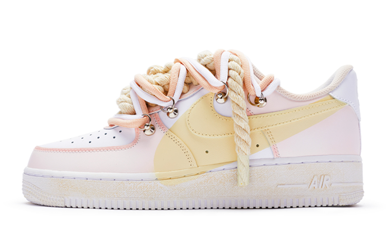 [Custom Shoes] (Women) Nike Air Force 1 Low 'White Pink Yellow T10'