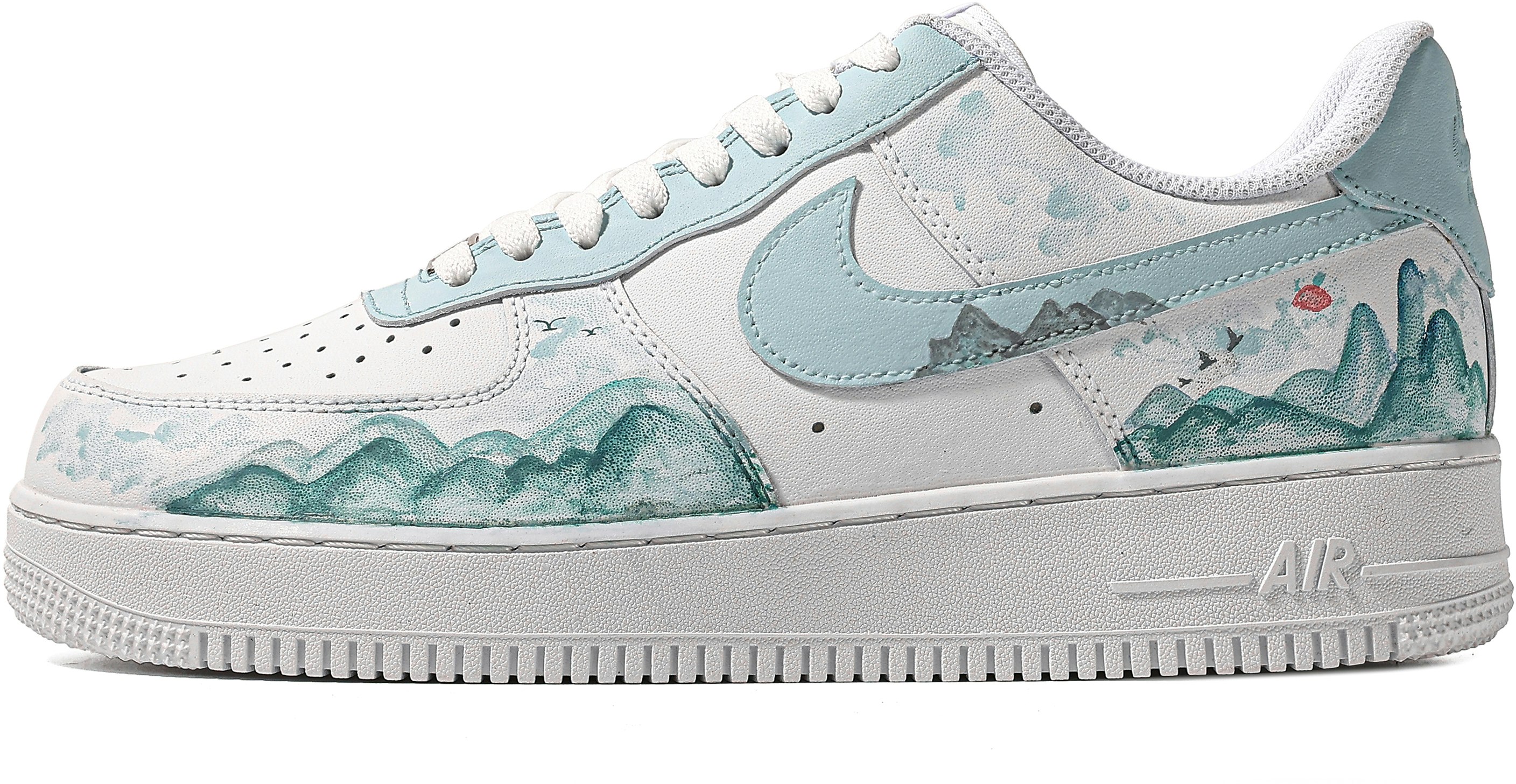 custom-shoes-women-nike-air-force-1-low-white-blue-jiangnan-dream