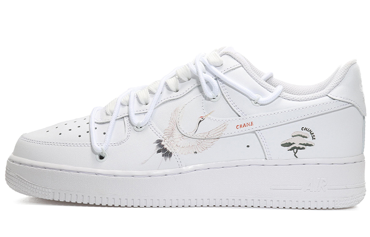 Buy (W) [Kasut Custom] Nike Air Force 1 Low 'White Pine Crane' DD8959-100(Team10-仙鹤松针女纯白QD)