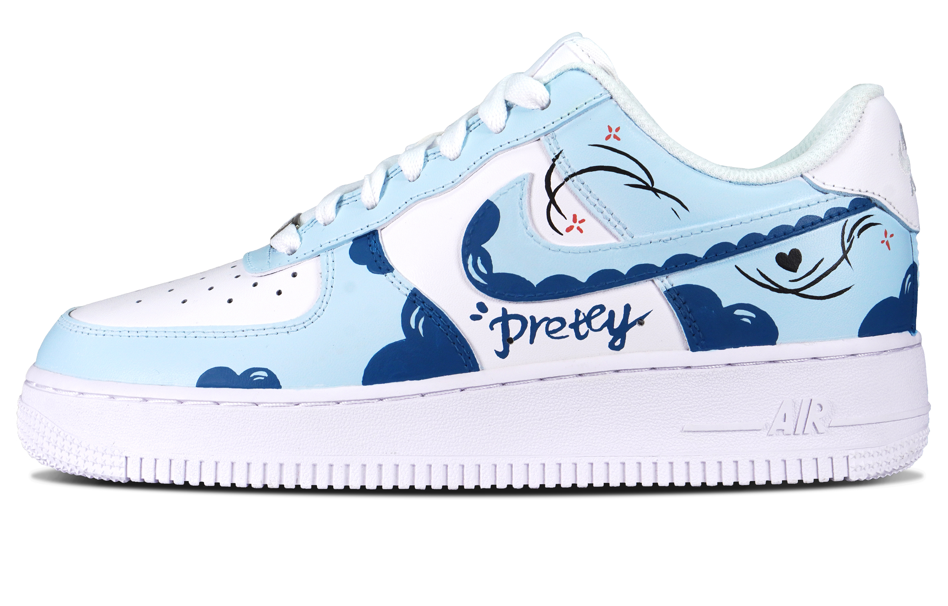 [Custom Shoes] (W) Nike Air Force 1 Low 'White Blue'