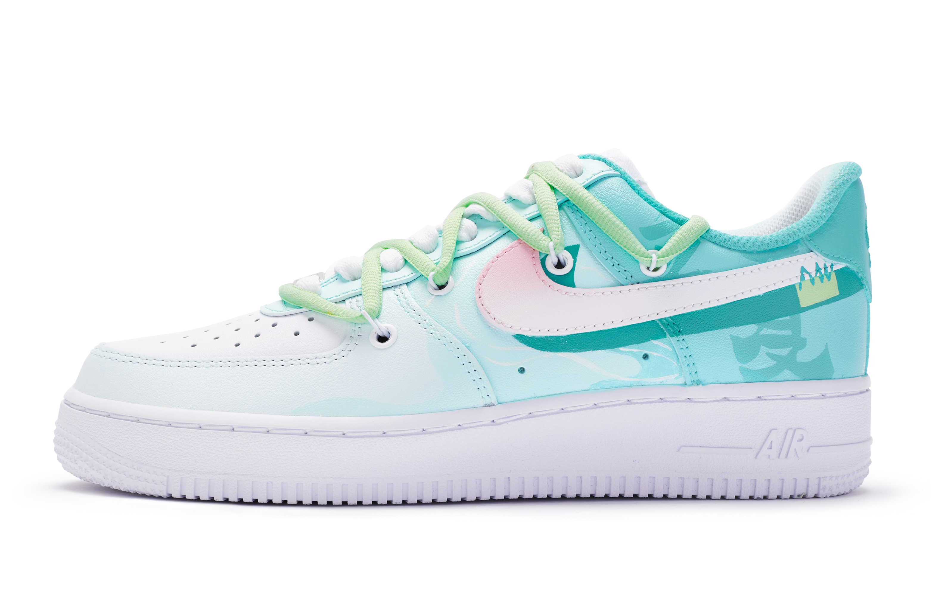 Buy (W) [Kasut Tersuai] Nike Air Force 1 Rendah 'Putih Hijau Merah Jambu LiXia' DD8959-100(TeamR-女款立夏白绿粉S-BOX)