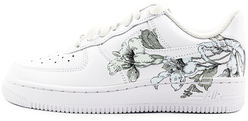 【定制球鞋】Nike Air Force 1 Low Triple White 空軍一號 國風白玉蘭 低幫 板鞋 女款 灰白 Buy 【定制球鞋】Nike Air Force 1 Low Triple White 空軍一號 國風白玉蘭 低幫 板鞋 女款 灰白