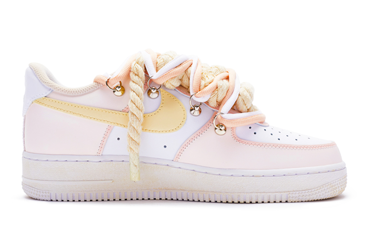 Order (W) ナイキ エアフォース1 '白ピンク黄T10' カスタム DD8959-100(TeamR-女款''T10粉黄)