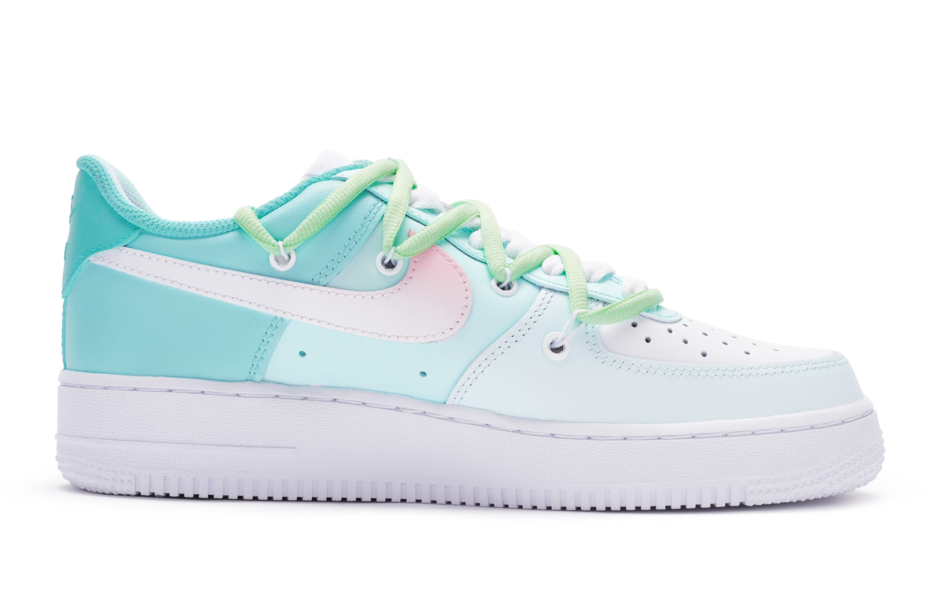 Order (W) [Kasut Tersuai] Nike Air Force 1 Rendah 'Putih Hijau Merah Jambu LiXia' DD8959-100(TeamR-女款立夏白绿粉S-BOX)