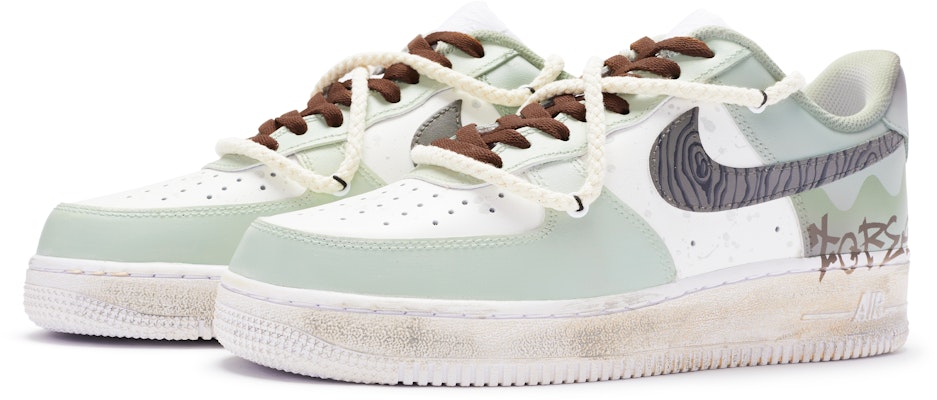 (W) カスタム Nike Air Force 1 Low 白緑黒 DD8959-100(TeamR-女款小满白绿黑) Lookbook (W) カスタム Nike Air Force 1 Low 白緑黒 DD8959-100(TeamR-女款小满白绿黑)