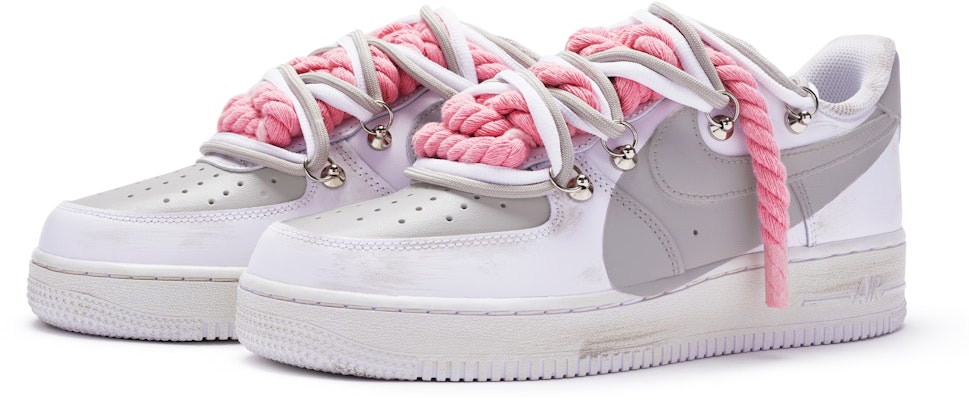 (W) Zapatillas Nike Air Force 1 Low 'Blanco Gris Personalizadas' DD8959-100(TeamR-女款T10白灰S-BOX) Lookbook (W) Zapatillas Nike Air Force 1 Low 'Blanco Gris Personalizadas' DD8959-100(TeamR-女款T10白灰S-BOX)
