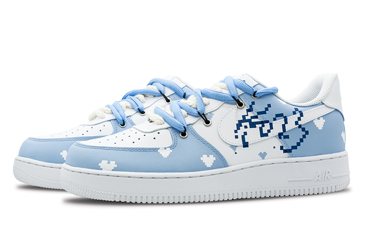 Lookbook 【定制球鞋】 Nike Air Force 1 Low 空軍一號 像素兔 兔年限定 解構 復古 新年 低幫 板鞋 女款 白藍