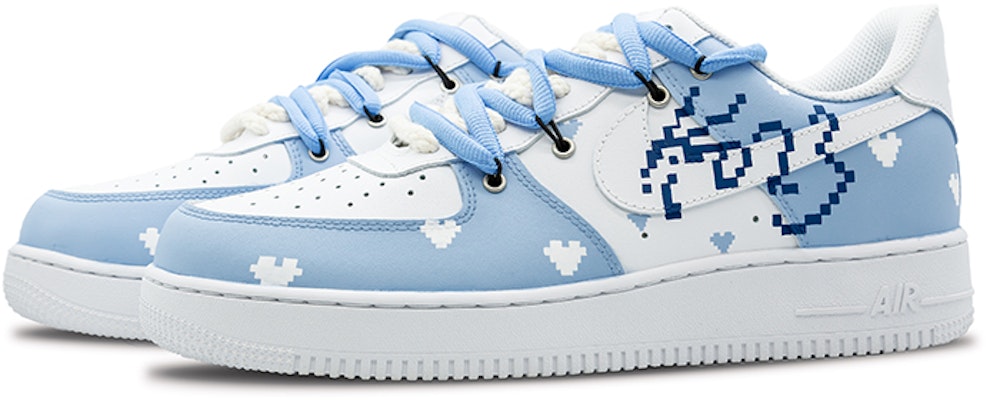 【定制球鞋】 Nike Air Force 1 Low 空軍一號 像素兔 兔年限定 解構 復古 新年 低幫 板鞋 女款 白藍 Lookbook 【定制球鞋】 Nike Air Force 1 Low 空軍一號 像素兔 兔年限定 解構 復古 新年 低幫 板鞋 女款 白藍
