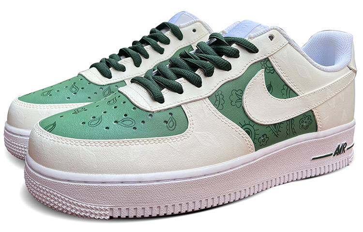 Lookbook (W) [定制鞋款] 耐克空军一号低帮 '白绿佩斯利' DD8959-100(TeamD-白绿腰果花)