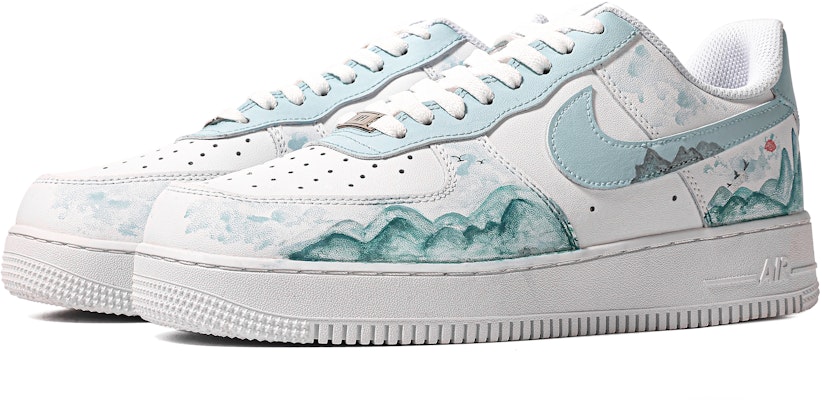 【定制球鞋】 Nike Air Force 1 Low 特殊鞋盒 逐夢南山 徽派建築 江南 簡約 低幫 板鞋 女款 白藍 Lookbook 【定制球鞋】 Nike Air Force 1 Low 特殊鞋盒 逐夢南山 徽派建築 江南 簡約 低幫 板鞋 女款 白藍