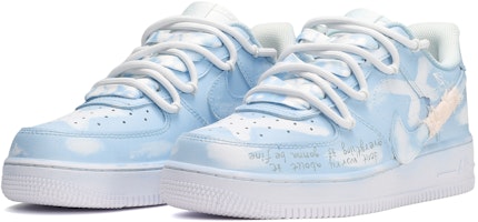 【定製球鞋】Nike Air Force 1 Low 空軍一號 浸染刮刮樂 手寫英文 雙鉤叉叉 低筒 板鞋 女款 白藍 Lookbook 【定製球鞋】Nike Air Force 1 Low 空軍一號 浸染刮刮樂 手寫英文 雙鉤叉叉 低筒 板鞋 女款 白藍