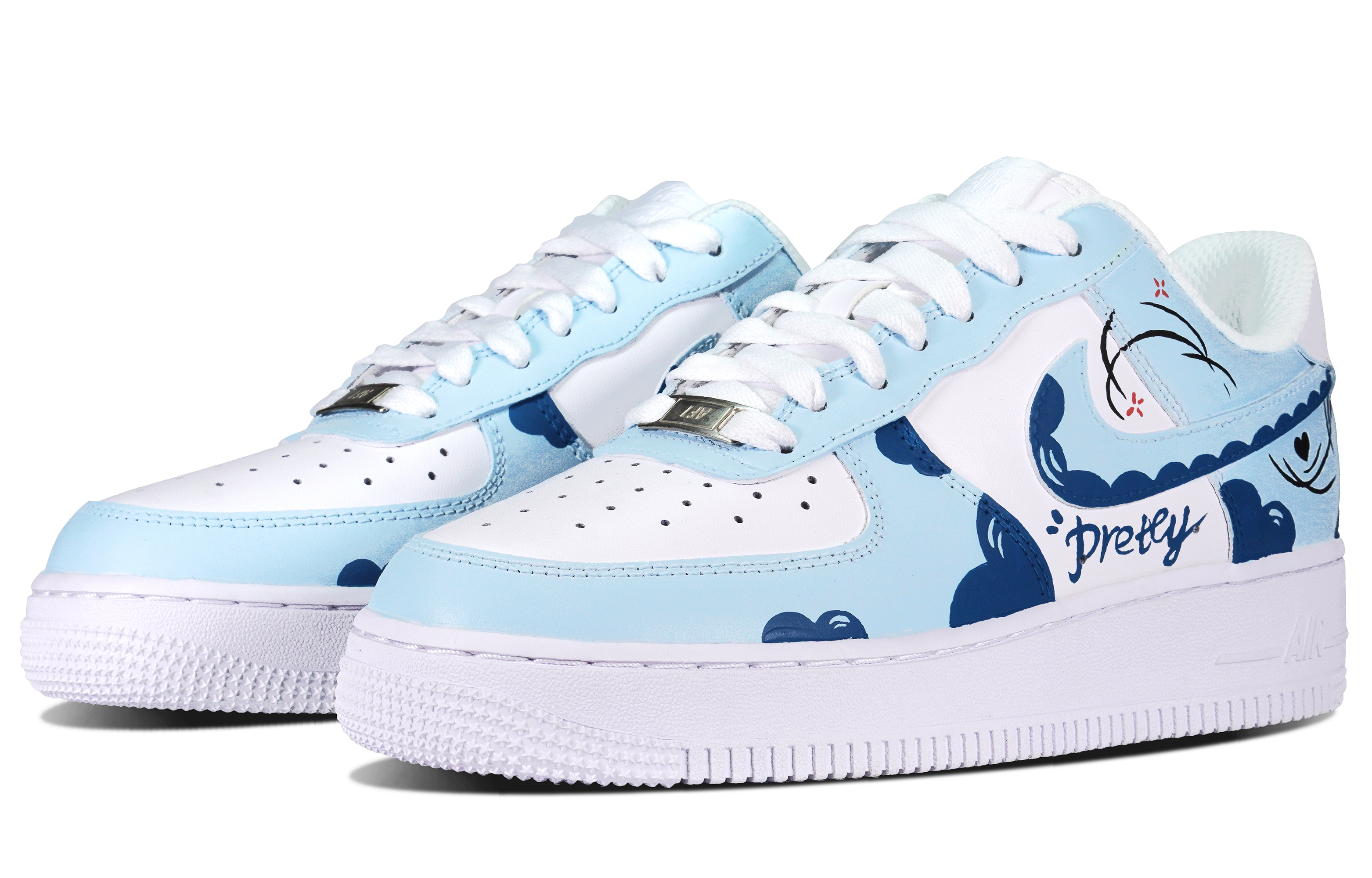 [Custom Shoes] (W) Nike Air Force 1 Low 'White Blue' 圖 3