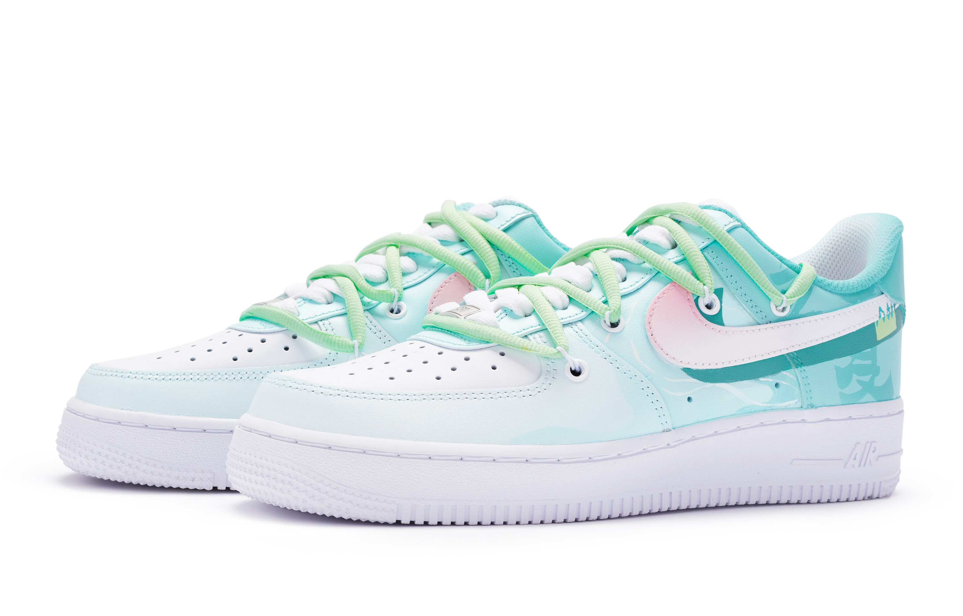 Lookbook (W) 【定制鞋款】耐克空军一号低帮'白绿粉' DD8959-100(TeamR-女款立夏白绿粉)