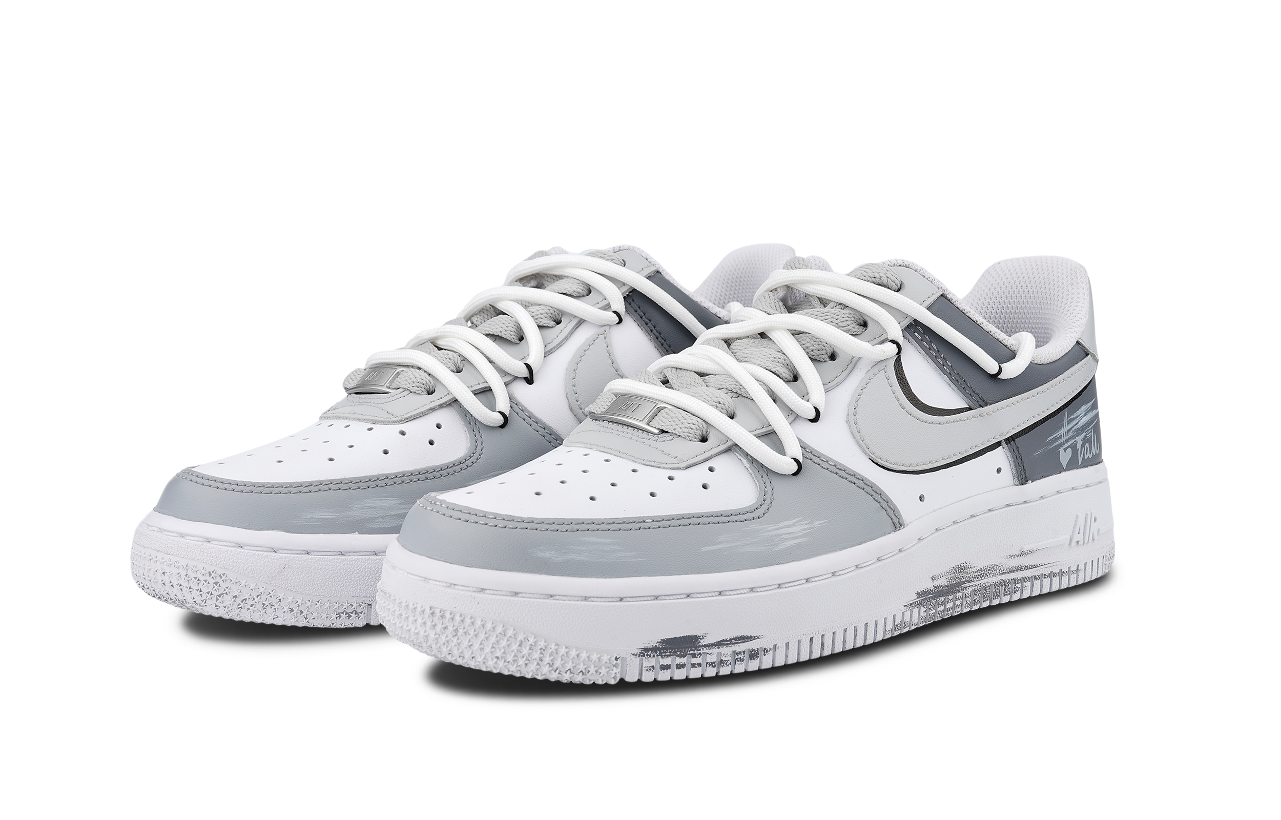 Lookbook (W) [自訂鞋款] (女款) Nike Air Force 1 Low '白灰色' DD8959-100(Team86-坠入爱河)