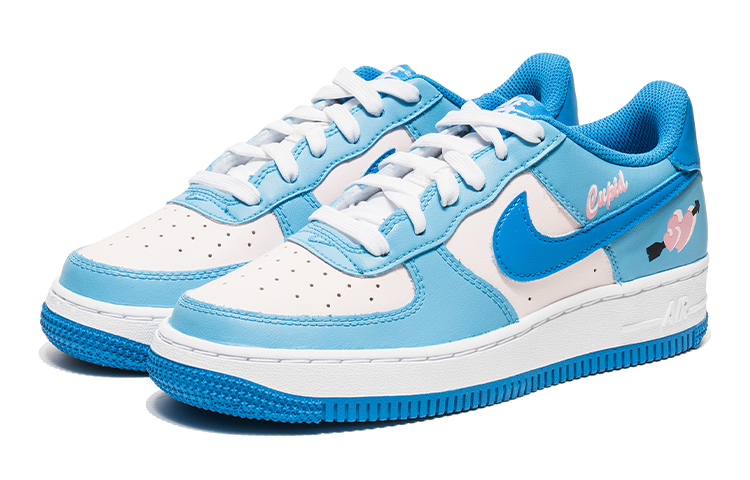 [Custom Shoes] (W) Nike Air Force 1 Low 'White Blue Graffiti Heart Arrow' 圖 3