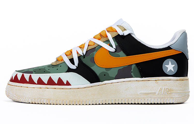Buy (W) [定制鞋款] 耐克空军一号低帮 '野鹤迷彩橄榄' DD8959-100(TeamB-女款军绿迷彩解构风鞋带)