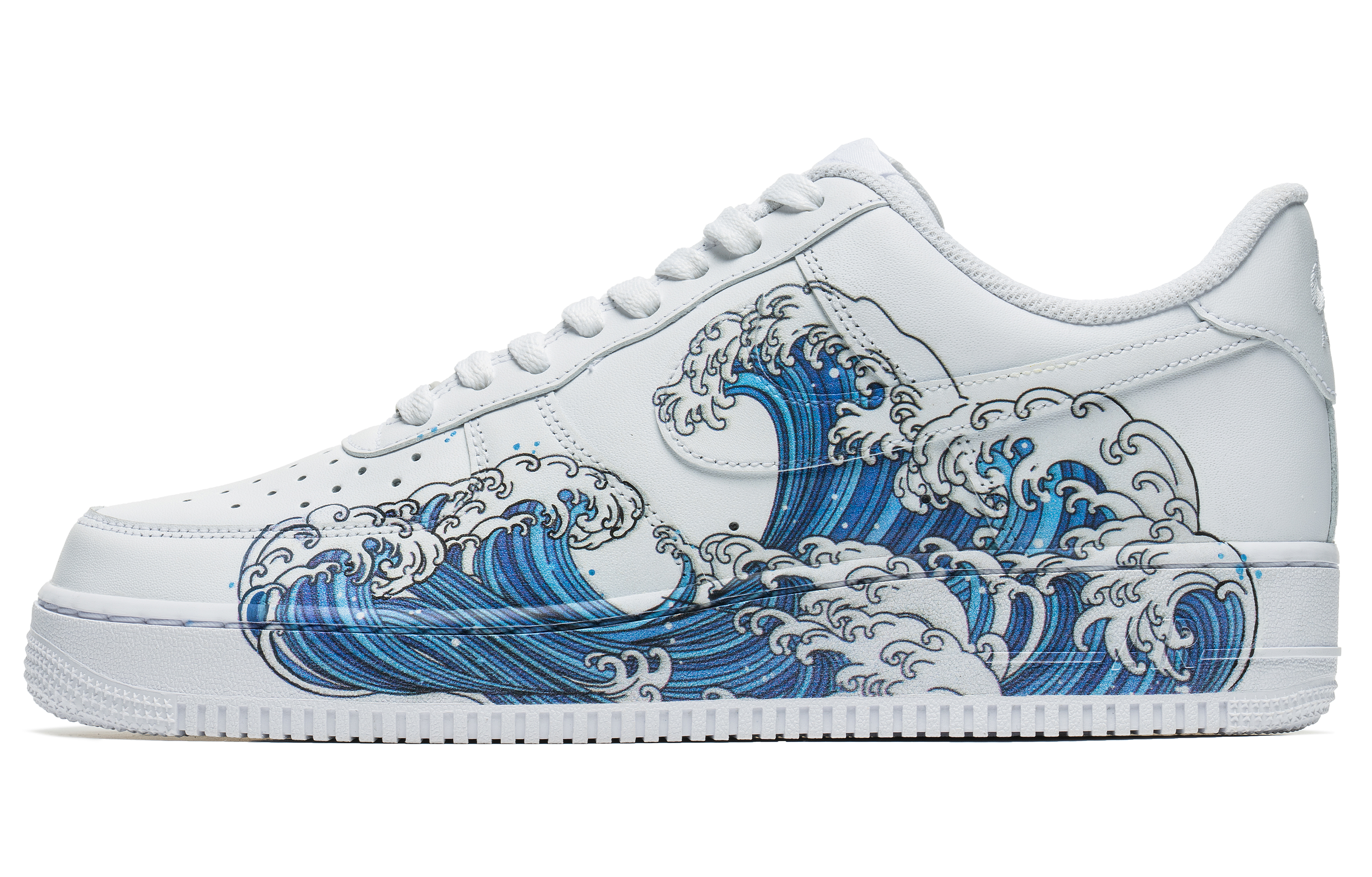 Buy (W) ナイキ エア フォース 1 ロー "和風鶴浮世絵ウェーブ" カスタムシューズ (女性用) DD8959-100(TeamB-女款海浪)