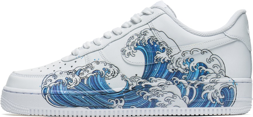 (W) ナイキ エア フォース 1 ロー "和風鶴浮世絵ウェーブ" カスタムシューズ (女性用) DD8959-100(TeamB-女款海浪) Buy (W) ナイキ エア フォース 1 ロー "和風鶴浮世絵ウェーブ" カスタムシューズ (女性用) DD8959-100(TeamB-女款海浪)