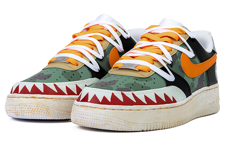 Lookbook (W) [定制鞋款] 耐克空军一号低帮 '野鹤迷彩橄榄' DD8959-100(TeamB-女款军绿迷彩解构风鞋带)