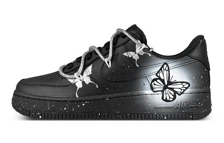 Buy (W) [Kasut Custom] Nike Air Force 1 Low 'Y2K Butterfly Hitam-Perak' DD8959-001(Team47-女黑银蝴蝶解SBOX)