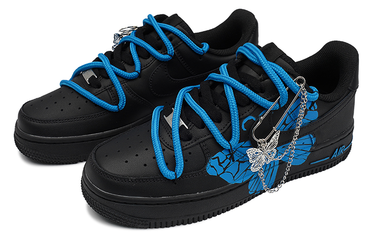 Lookbook (W) AF1 ロー "Y2K ベリーブルーバタフライ" (カスタム) DD8959-001(TeamI-女款冰蓝蝴蝶H黑蓝)