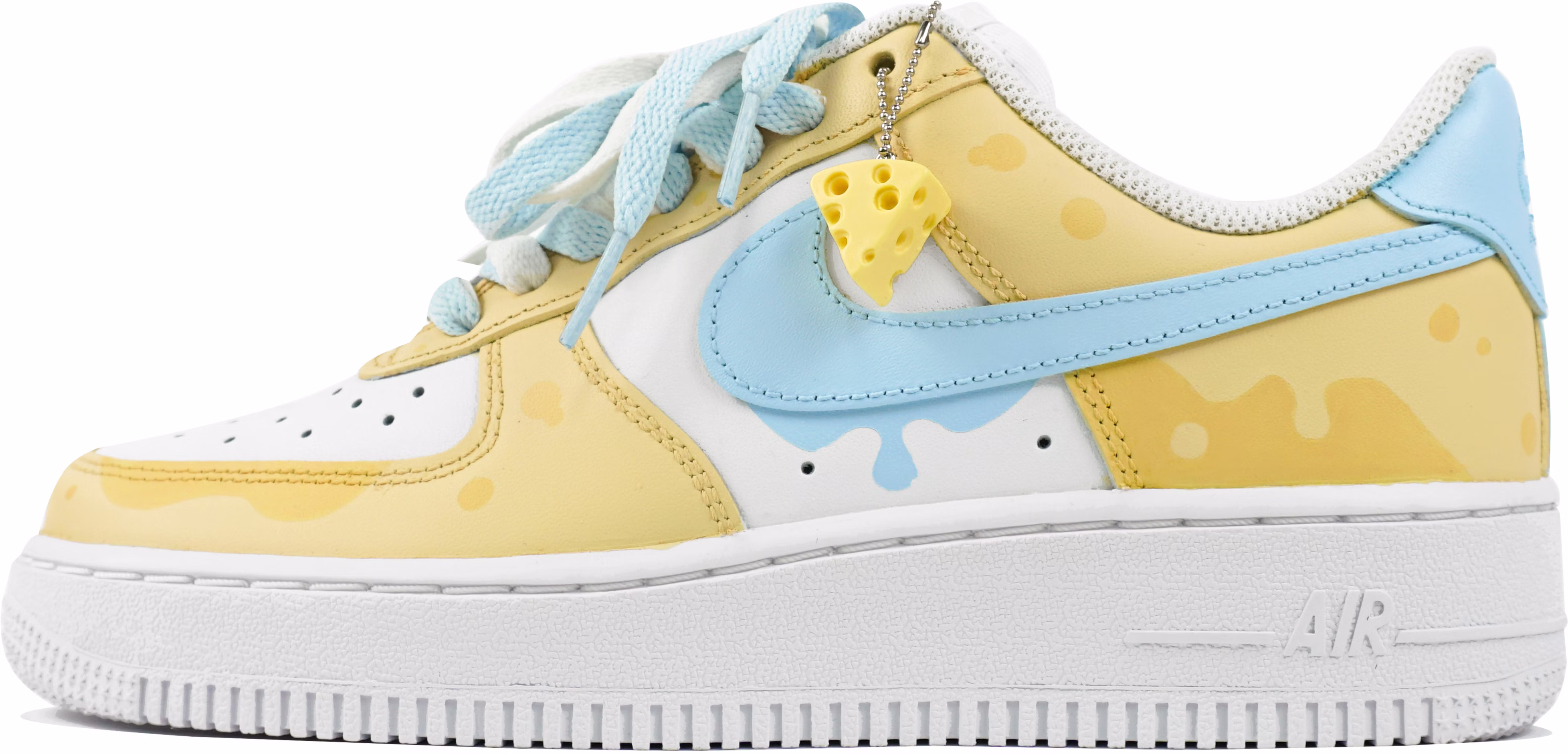 custom-shoes-women-nike-air-force-1-low-yellow-blue-sea-salt-cheese