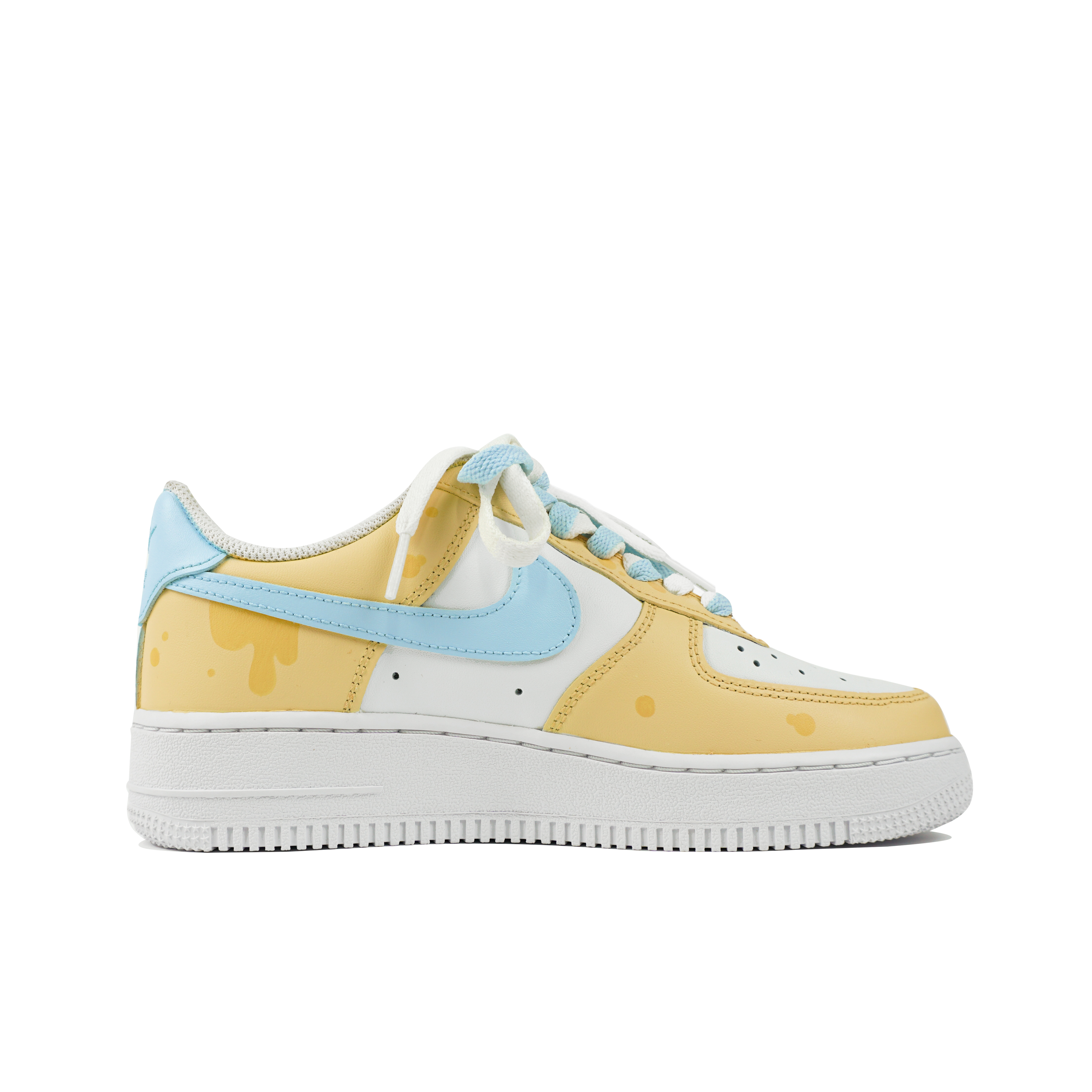 Order (W) [Sepatu Custom] Nike Air Force 1 Low 'Kuning Biru Garam Laut Keju' DD8959-100(Team陆-海盐芝士)