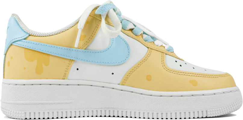 【訂製球鞋】 Nike Air Force 1 Low 玖制 海鹽起司 卡通乳酪 雙層鞋帶 掛飾 低筒 板鞋 女款 黃藍 Order 【訂製球鞋】 Nike Air Force 1 Low 玖制 海鹽起司 卡通乳酪 雙層鞋帶 掛飾 低筒 板鞋 女款 黃藍