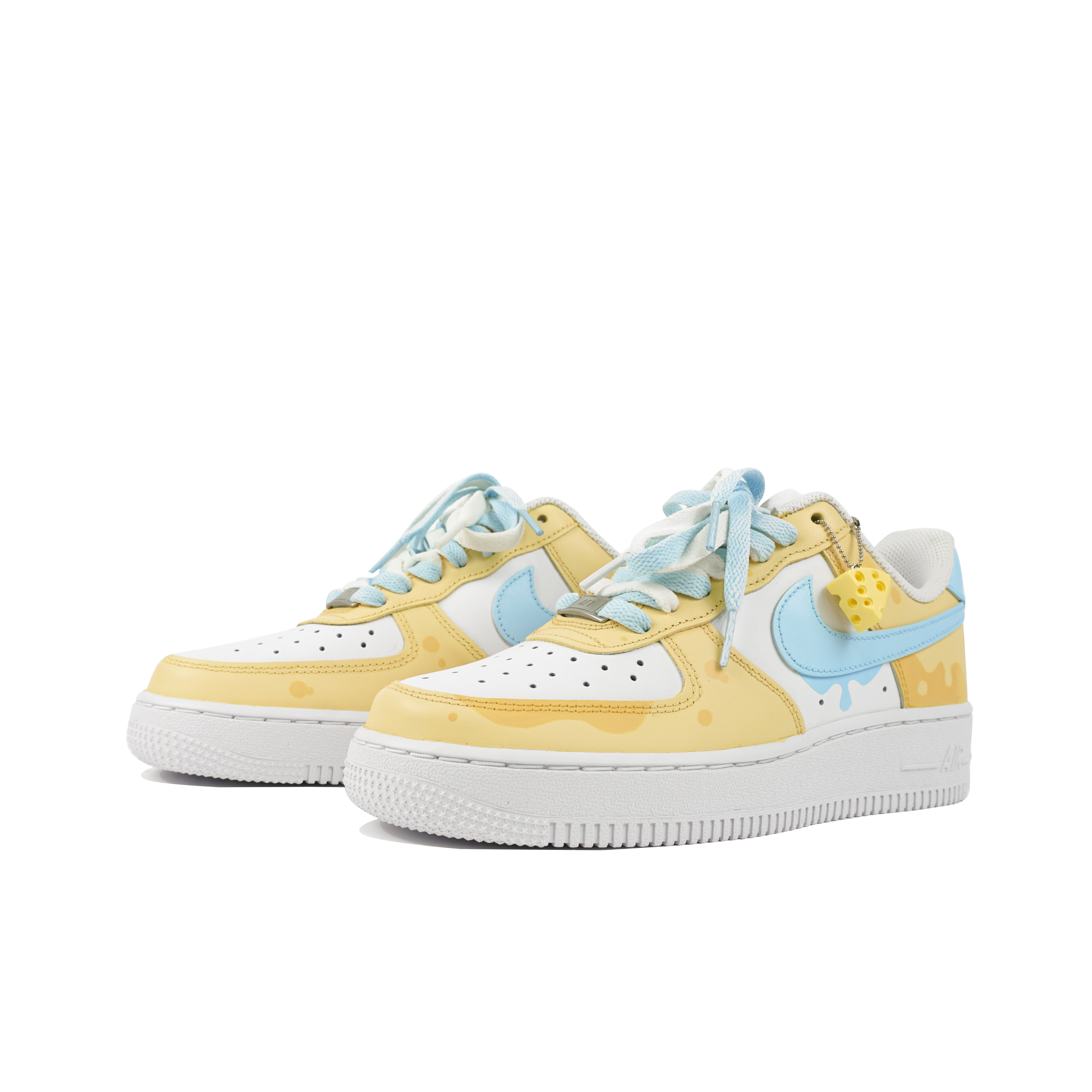 Lookbook (W) [Sepatu Custom] Nike Air Force 1 Low 'Kuning Biru Garam Laut Keju' DD8959-100(Team陆-海盐芝士)