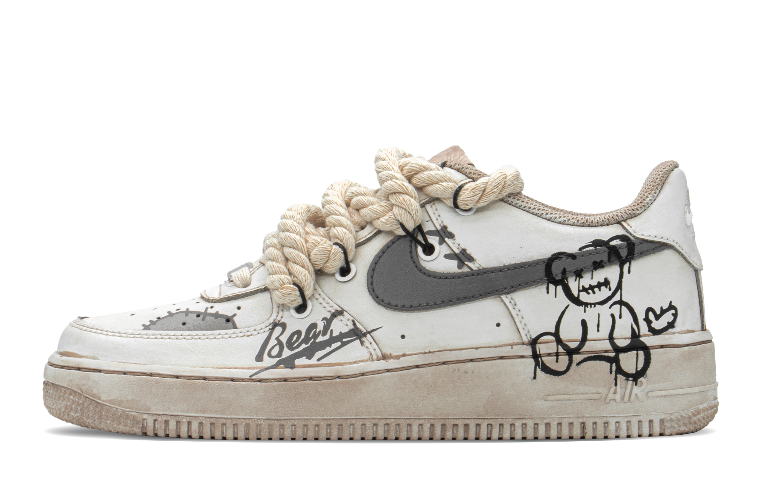 Buy (W) Nike Air Force 1 Personalizadas "Oso Graffiti" DD8959-100(TeamA-AF1女爱心熊S-BOX)