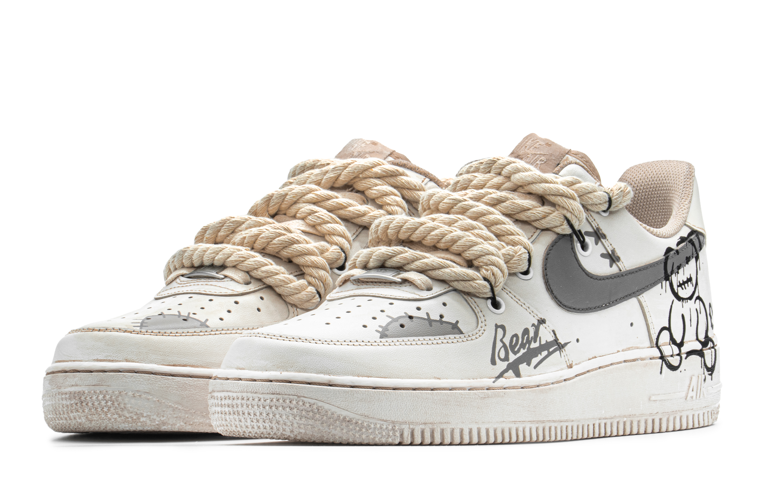 Lookbook (W) Nike Air Force 1 Personalizadas "Oso Graffiti" DD8959-100(TeamA-AF1女爱心熊S-BOX)