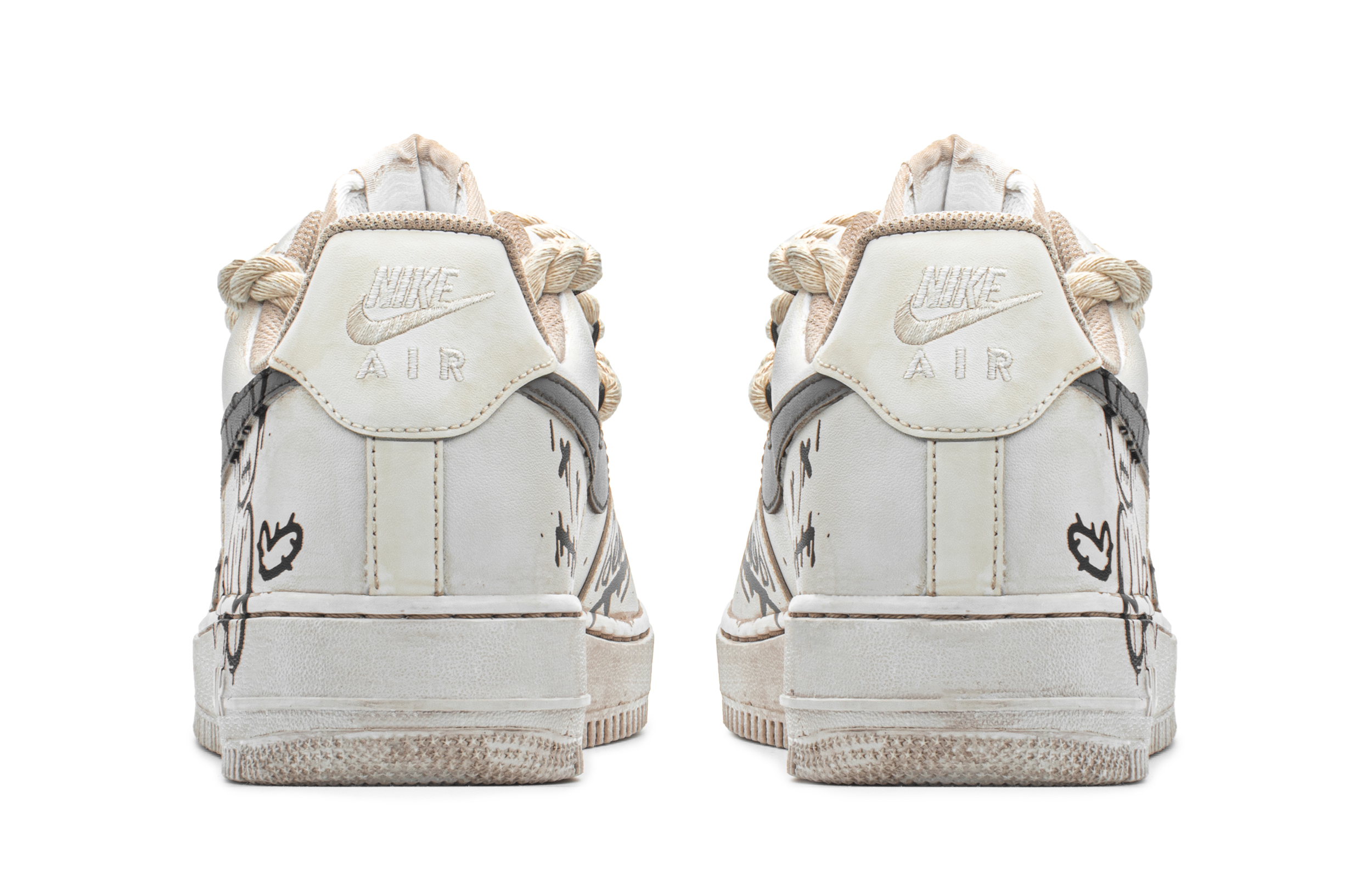 Shop (W) Nike Air Force 1 Personalizadas "Oso Graffiti" DD8959-100(TeamA-AF1女爱心熊S-BOX)