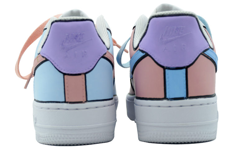 Sizing (W) [Sepatu Custom] Nike Air Force 1 Low 'Yuan Yang Es Krim' DD8959-100(Team陆-喷绘-鸳鸯-马卡龙配色)