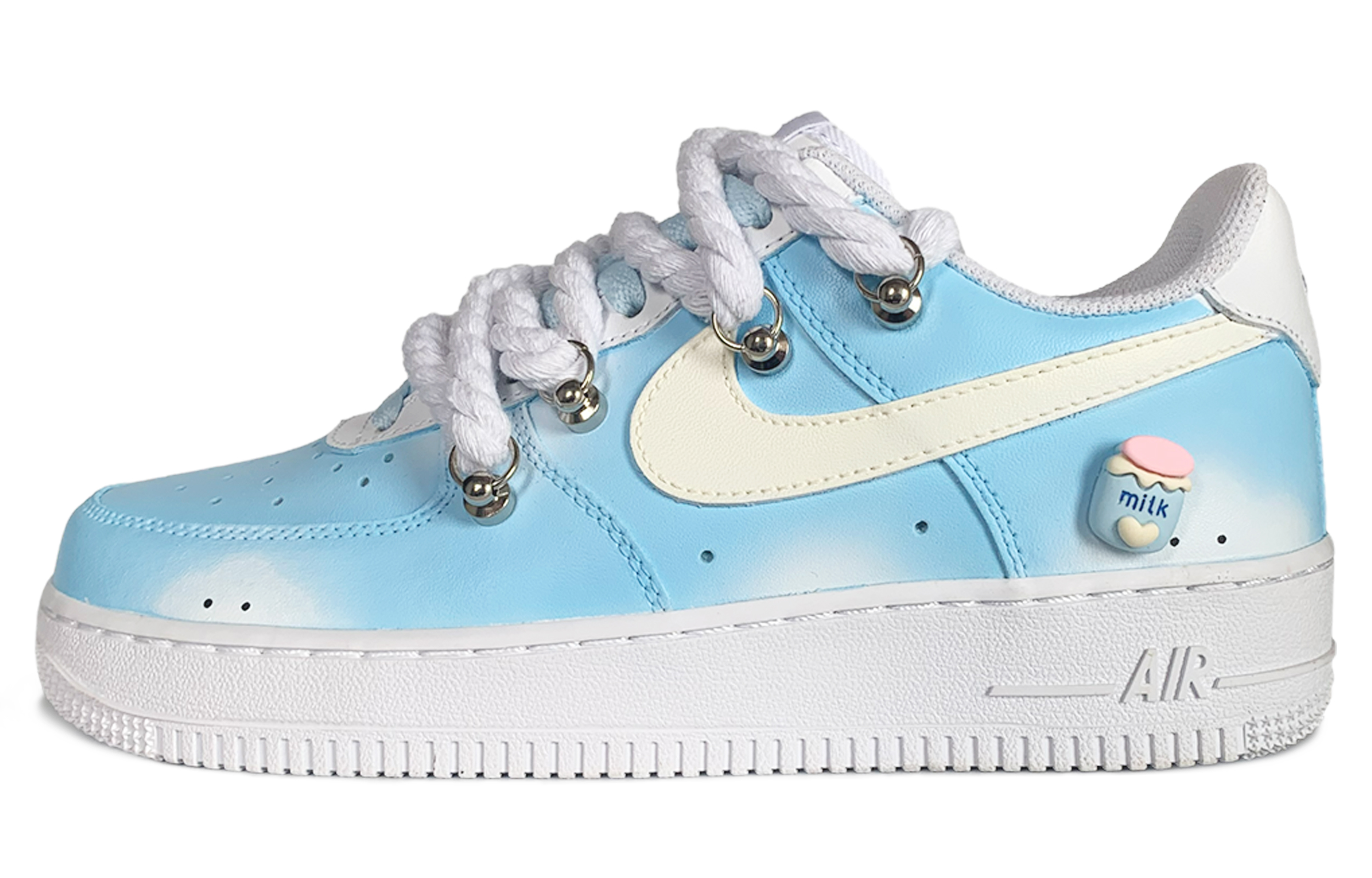 Buy (W) [Kasut Custom] Nike Air Force 1 Low Dual Laces 'Ice Milk Blue' DD8959-100(TeamD-女款冰牛奶)