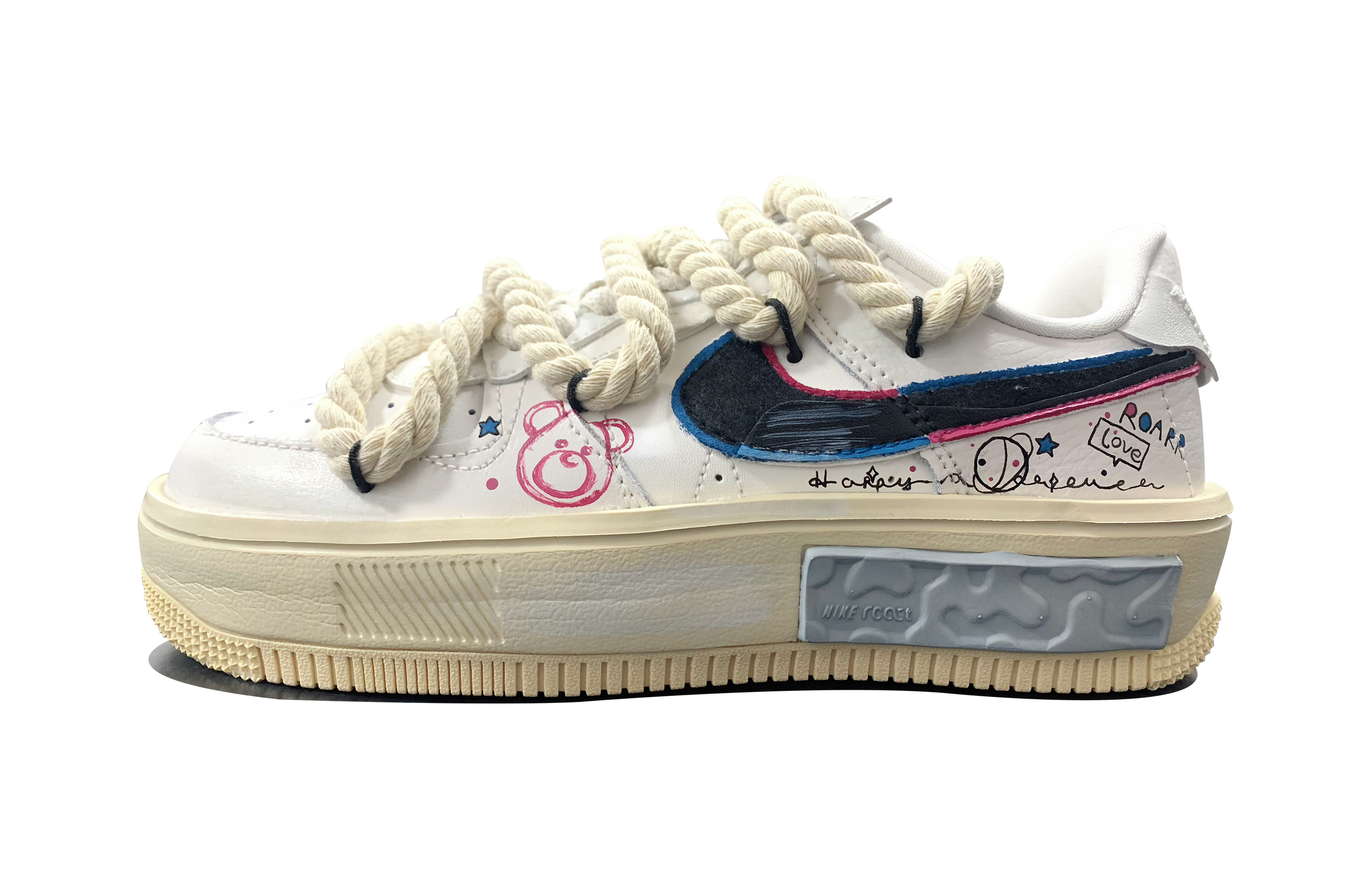 [Custom Shoes] (W) Nike Air Force 1 Low Fontanka 'Vintage Teddy Cream'
