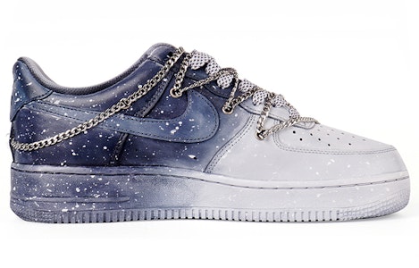 【定制球鞋】Nike Air Force 1 Low 街頭風 浸染 解構鏈條 星空 低筒 板鞋 女款 灰色 Order 【定制球鞋】Nike Air Force 1 Low 街頭風 浸染 解構鏈條 星空 低筒 板鞋 女款 灰色