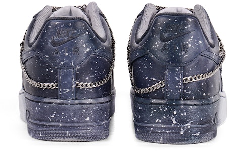 【定制球鞋】Nike Air Force 1 Low 街頭風 浸染 解構鏈條 星空 低筒 板鞋 女款 灰色 Shop 【定制球鞋】Nike Air Force 1 Low 街頭風 浸染 解構鏈條 星空 低筒 板鞋 女款 灰色