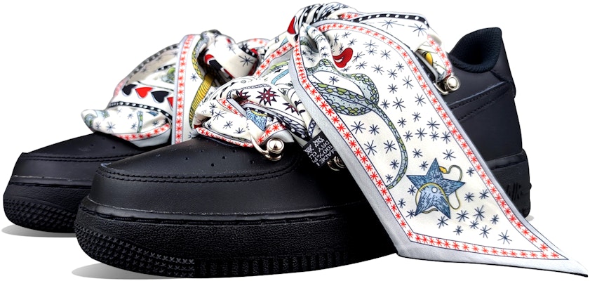 (W) 나이키 에어포스 1 로우 '블랙 실크' (커스텀) DH2920-001(Team50-AF黑女中古绑带QD) Lookbook (W) 나이키 에어포스 1 로우 '블랙 실크' (커스텀) DH2920-001(Team50-AF黑女中古绑带QD)