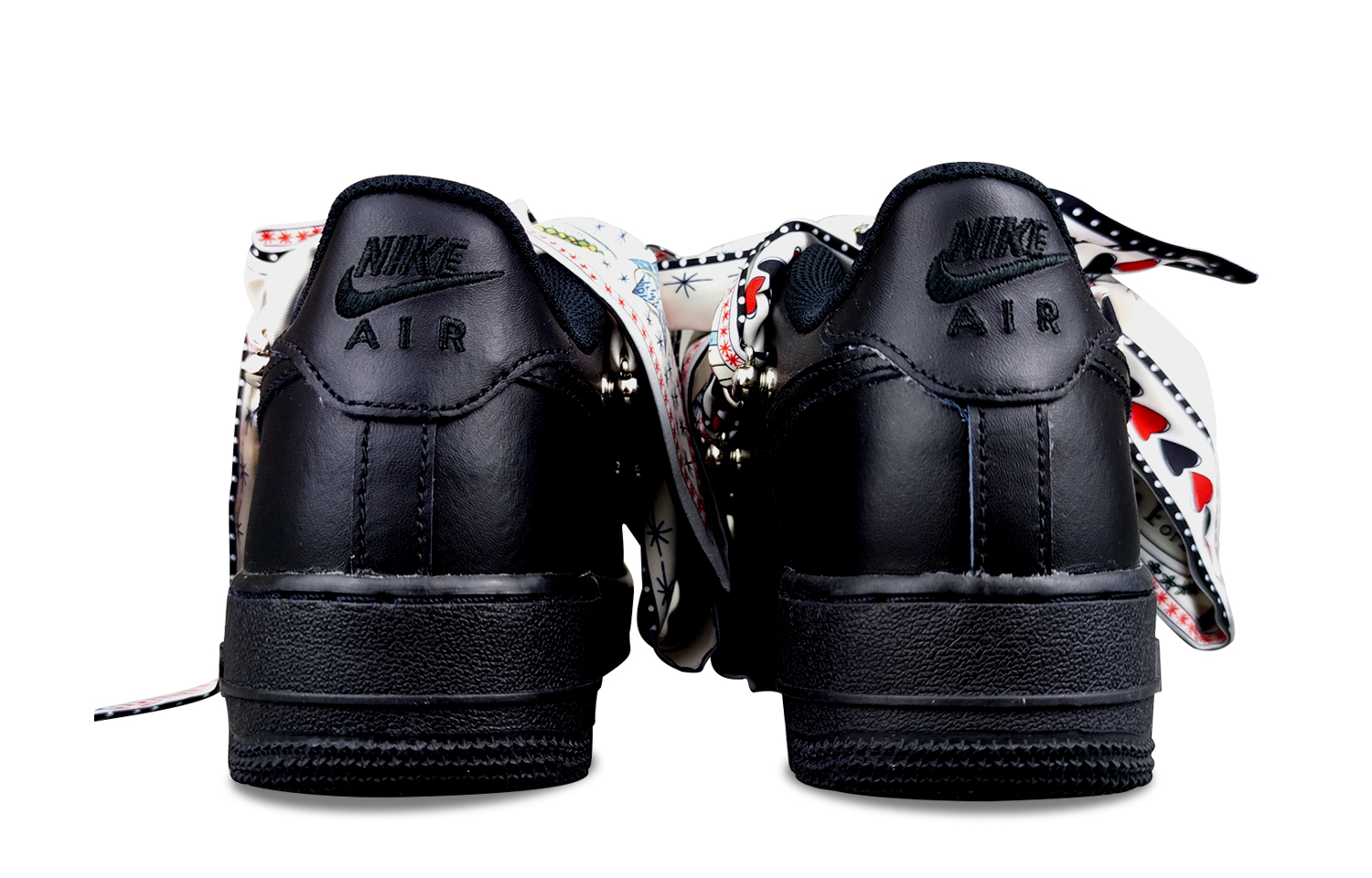 Purchase (W) 나이키 에어포스 1 로우 '블랙 실크' (커스텀) DH2920-001(Team50-AF黑女中古绑带QD)