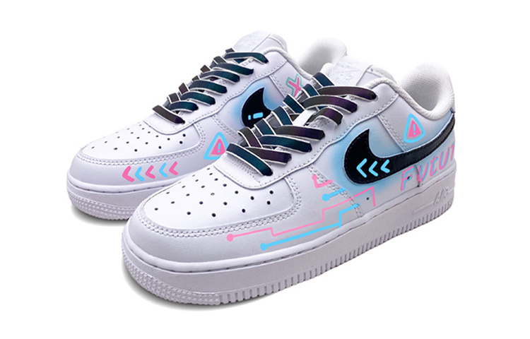 Lookbook (W) Nike Air Force 1 Low Azul/Blanco "Yin Yang Cibernético" DH2920-111(TeamS-女款赛博未来)
