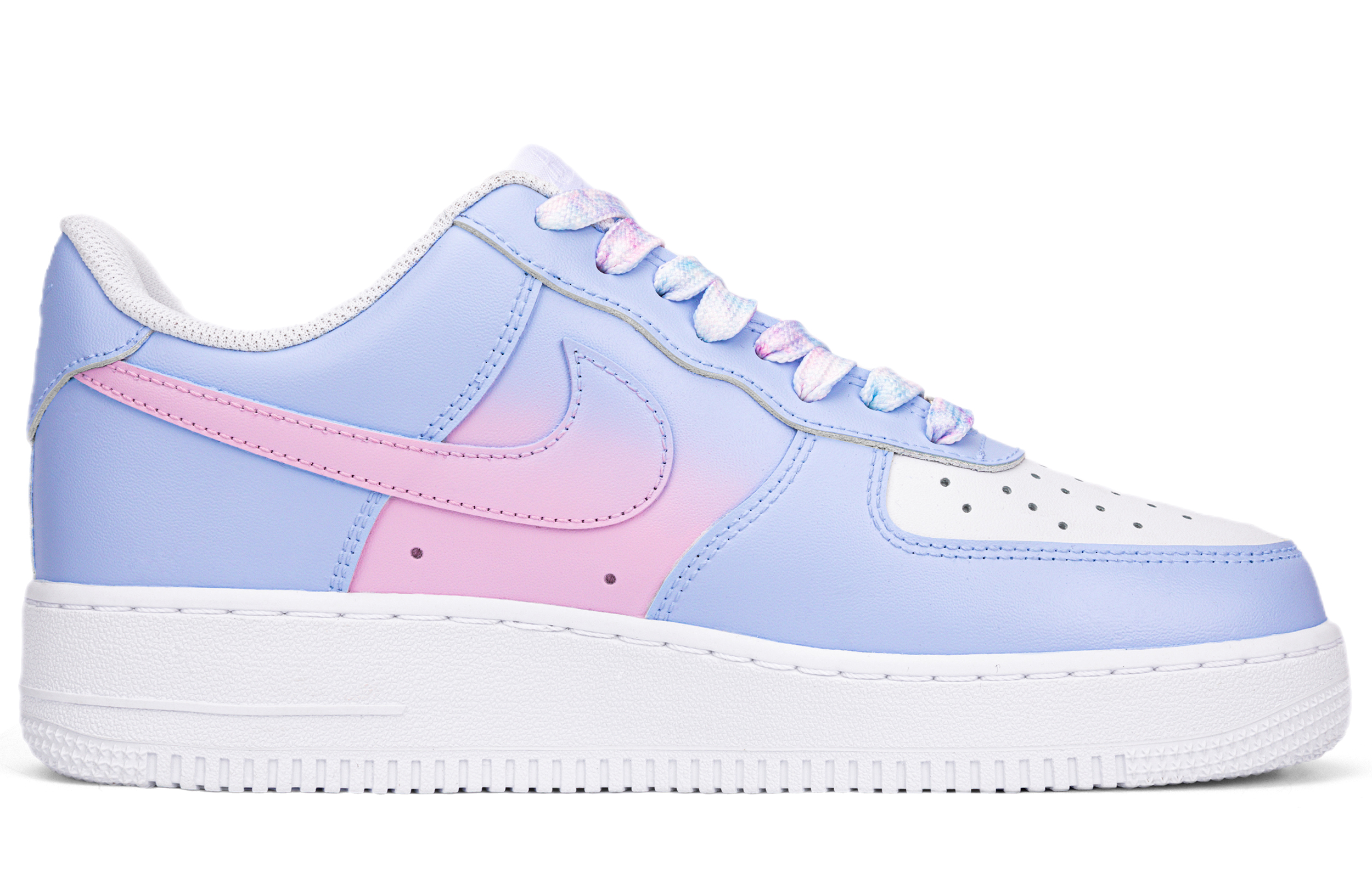 Order (W) 【定制鞋款】耐克空军一号 低帮 紫白色“阳光微笑天空” DD8959-100(Team18-晴天笑脸紫白)