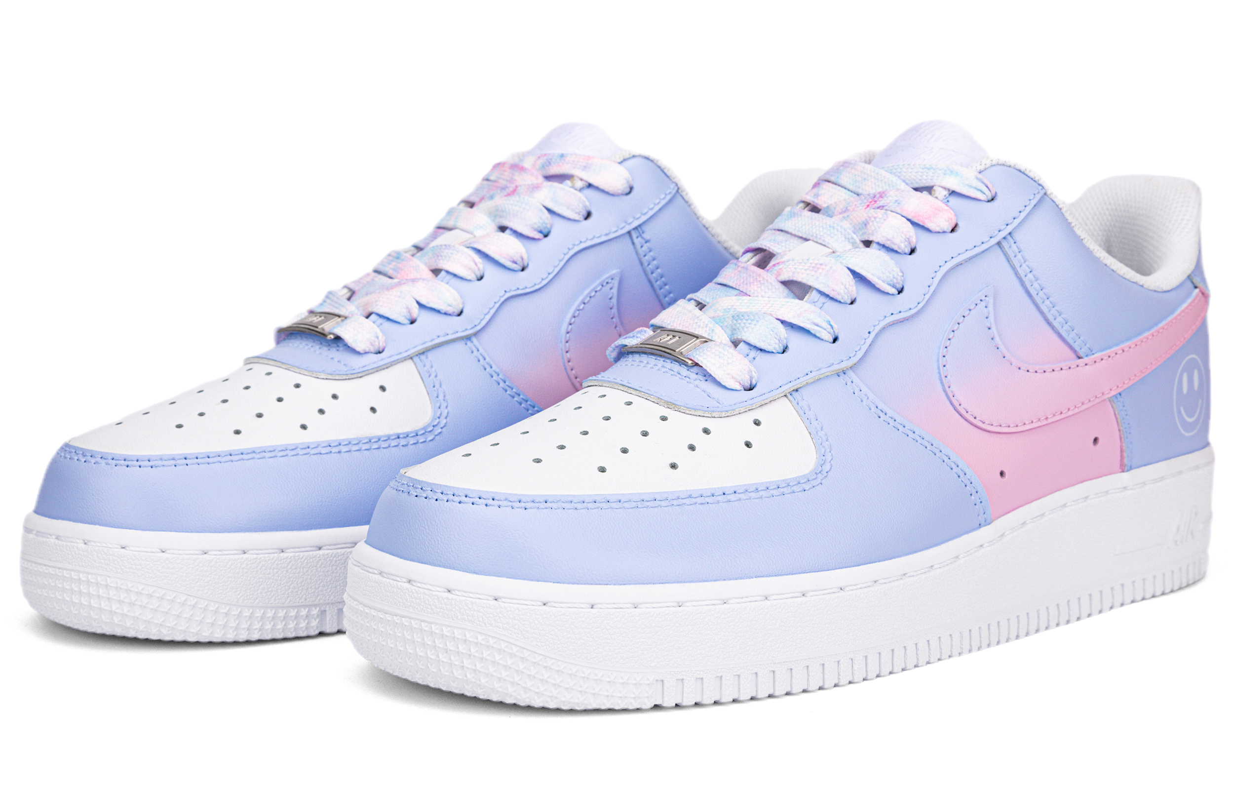 Lookbook (W) 【定制鞋款】耐克空军一号 低帮 紫白色“阳光微笑天空” DD8959-100(Team18-晴天笑脸紫白)