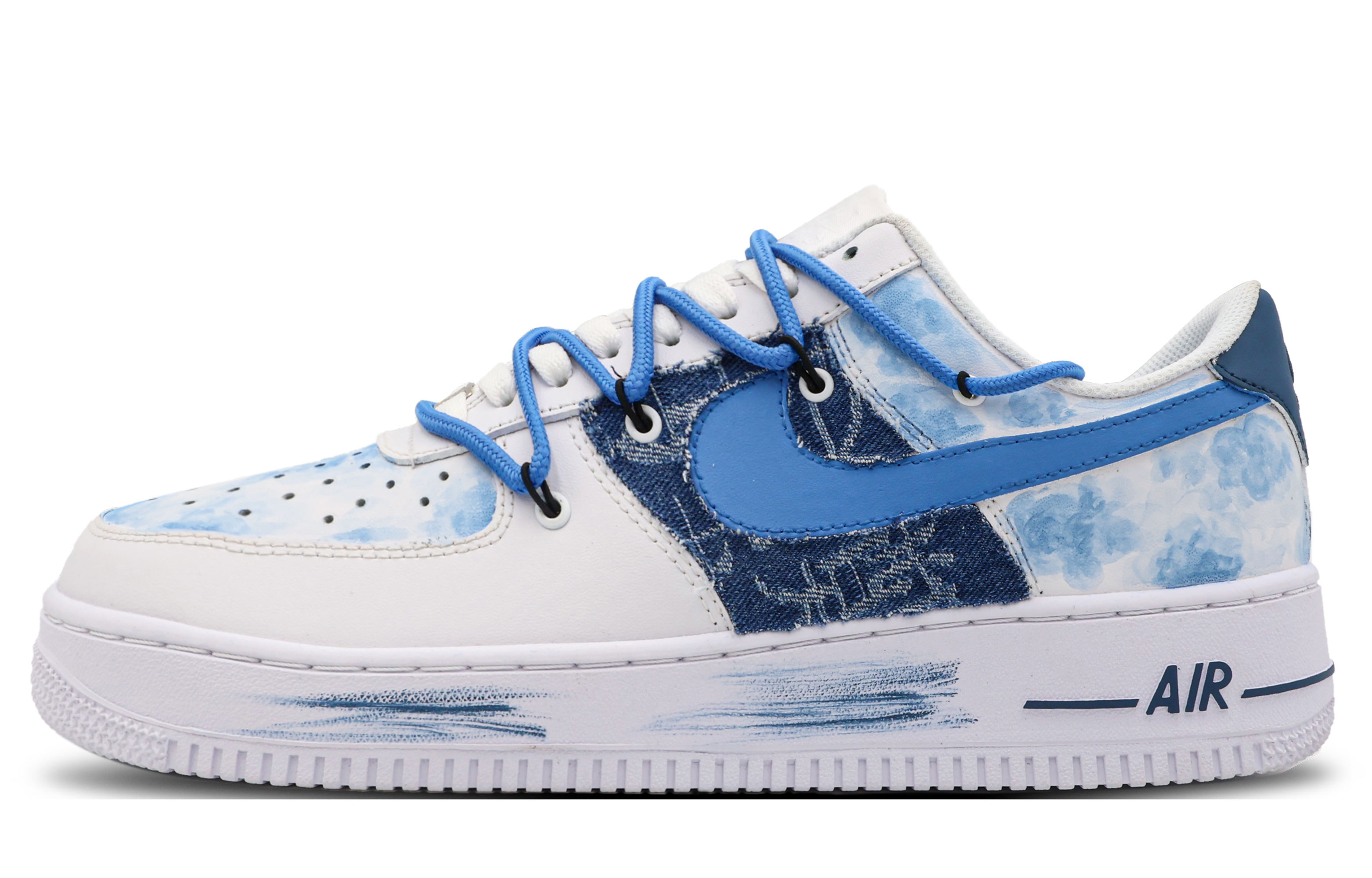 Buy (W) 나이키 에어포스 1 로우 '스윗 썸머 페이드 블루' (커스텀) DD8959-100(Team53-女款清蓝一夏S-BOX)