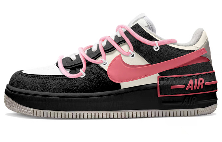 Buy (W) 나이키 에어포스 1 로우 섀도우 '핑크블랙' (커스텀) FB7172-111(TeamY-女款甜辣女孩粉黑)