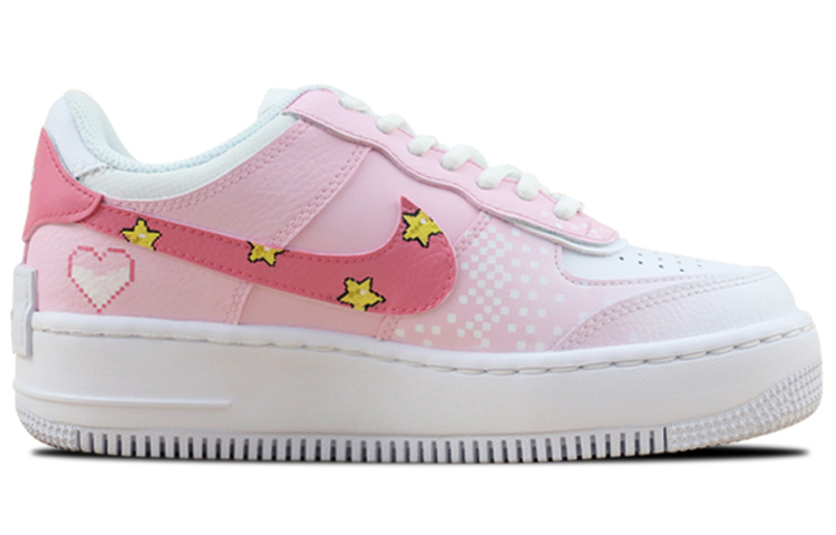 Order (W) [Sepatu Custom] Nike Air Force 1 Low Shadow 'Sakura Gradasi Pink Putih Kuning' CI0919-100(Team叁-女款喷绘手绘魔卡少女樱)